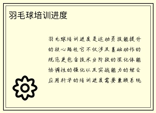 羽毛球培训进度